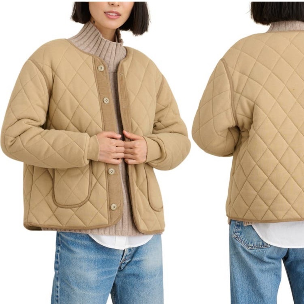 Chico’s jacket in tan fully lined in fun animal print fabric - Picture 12 of 13